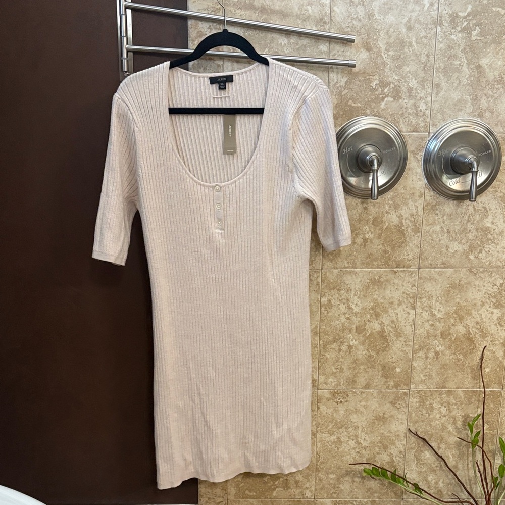 J. Crew Off-White Ribbed Knit Top